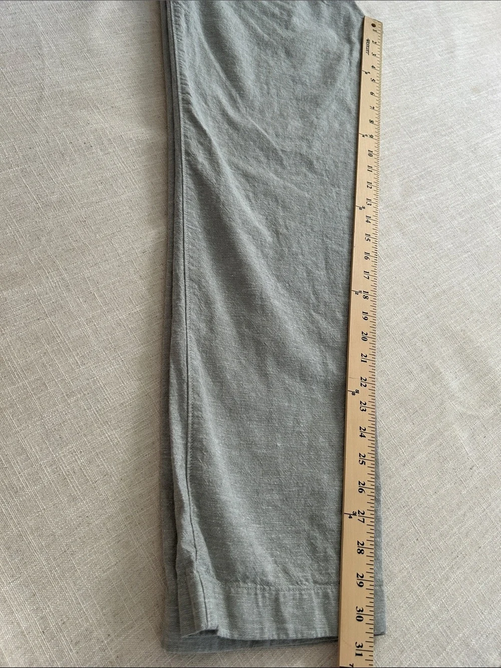 J. Crew Straight Leg Linen Blend Pants Quarry Green Size 34/32 Lightweight